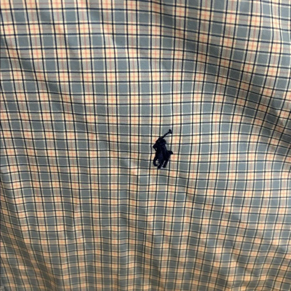 Ralph Lauren Light Blue Pink and White Plaid Button-Down Shirt size xl tall